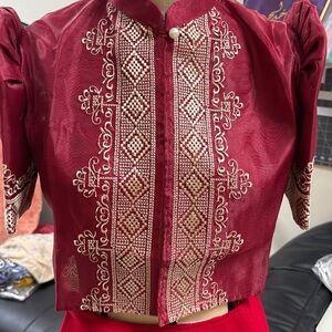 Embroidered Red Blouse